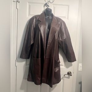 Brown leather jacket - vintage weathered